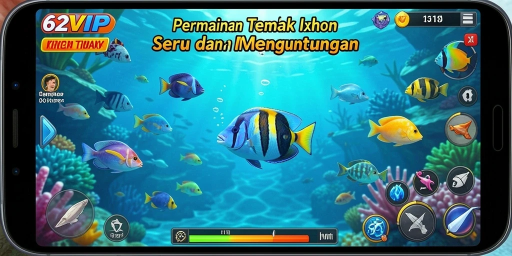 Tampilan gameplay seru Tembak Ikan di 62VIP.
