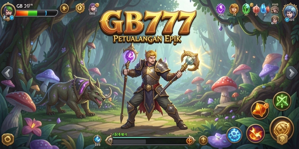 Screenshot gameplay GB777 menampilkan aksi pertarungan yang menarik dan karakter yang penuh warna.