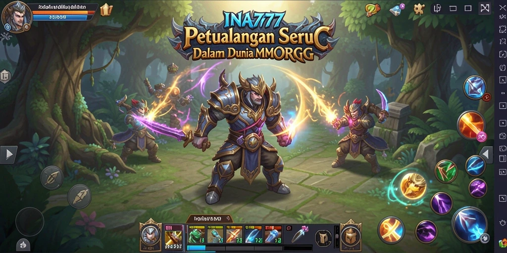 Screenshot gameplay menunjukkan pertarungan epik dalam dunia <strong>INA777</strong>.