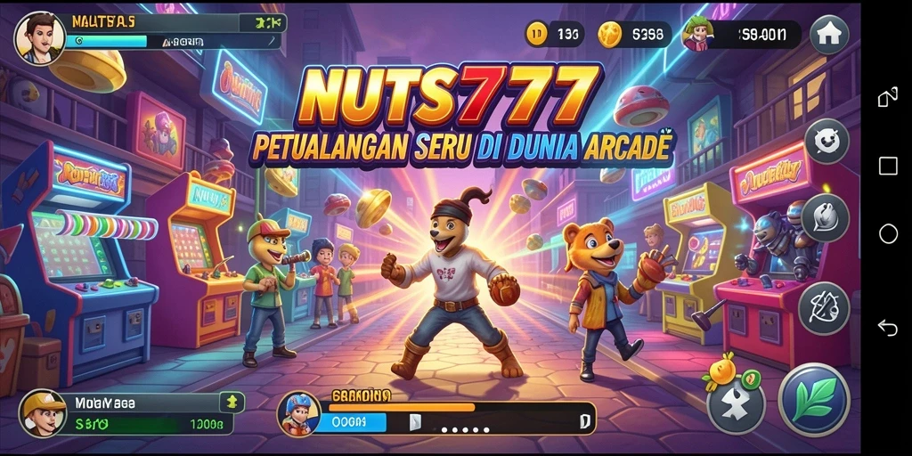 Tampilan gameplay seru dari NUTS777 dalam genre Arcade.
