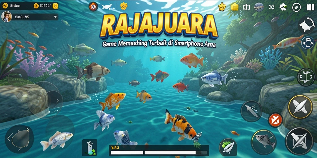 Tampilan permainan RAJAJUARA saat menangkap ikan.