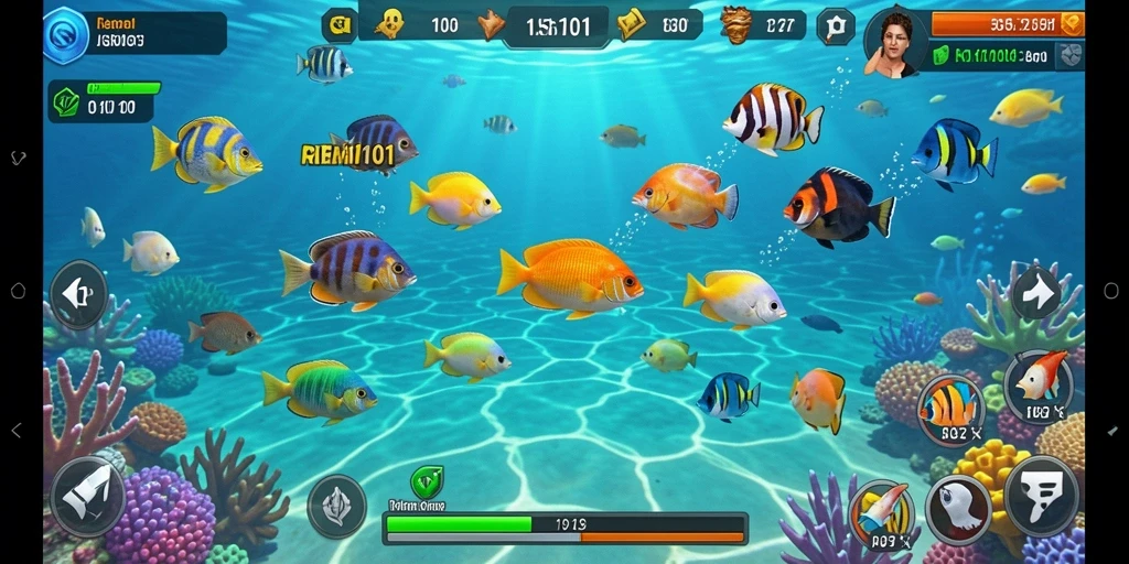 Tangkapan layar gameplay seru dari REMI101 Tembak Ikan.