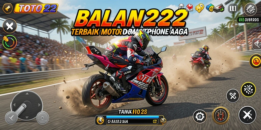 Gameplay TOTO22 dengan balapan motor yang seru dan menantang.